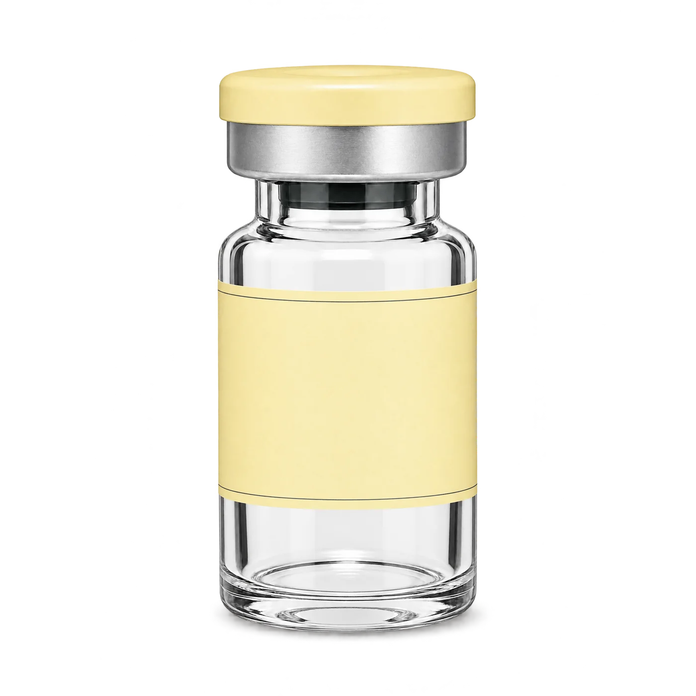 Pentides vial with a blank label